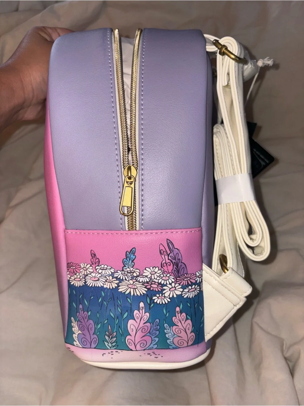 Loungefly Pink & Blue Alice in Wonderland Floral Mini Backpack